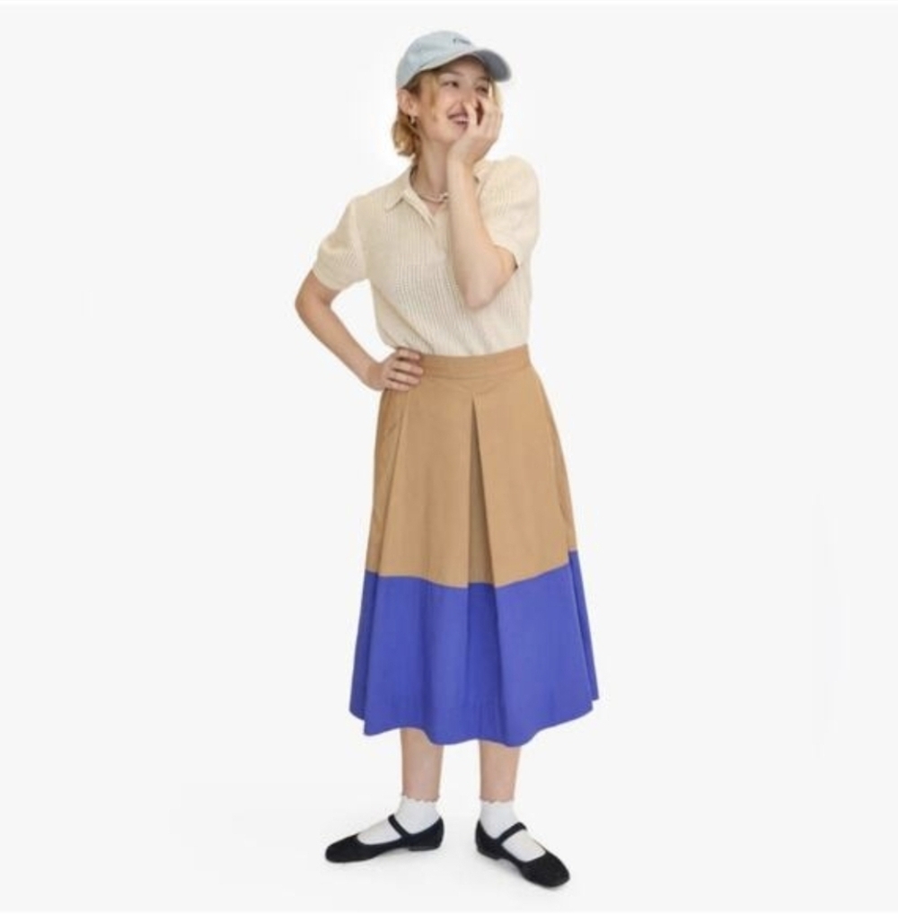 Clare V Genevieve Colorblock Skirt